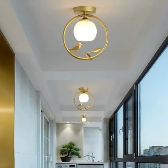 Petit lustre nordique pour couloir, lampe Everakroom, lumière d'oiseau de balcon, café créatif, éclairage d'entrée