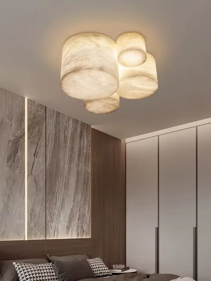 Plafonnier moderne en albâtre, petit plafonnier en marbre naturel espagnol pour couloir, chambre, balcon, salle de passage
