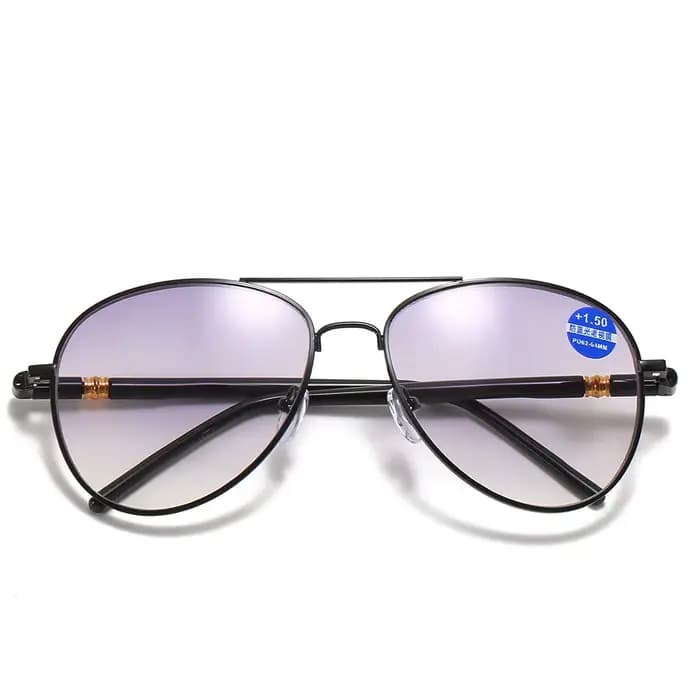 Lunettes de lecture anti-lumière bleue à double lumière pour hommes et femmes, lunettes de presbytie pilote, dioptrie + 1.0 à + 3.5, mode