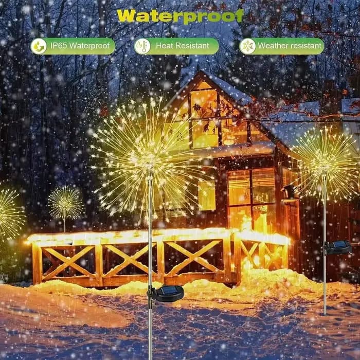 Feu d'artifice solaire LED d'extérieur, décoration de jardin, lumières féeriques, étanche, pissenlit, lampe de pelouse pour jardin, paysage, décoration de pelouse