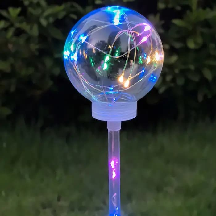 Paquet de 2 lampes solaires de jardin en cuivre, Globes wie, lumières sur piquet solaires, lampe multicolore étanche pour décoration de jardin de paysage de voie