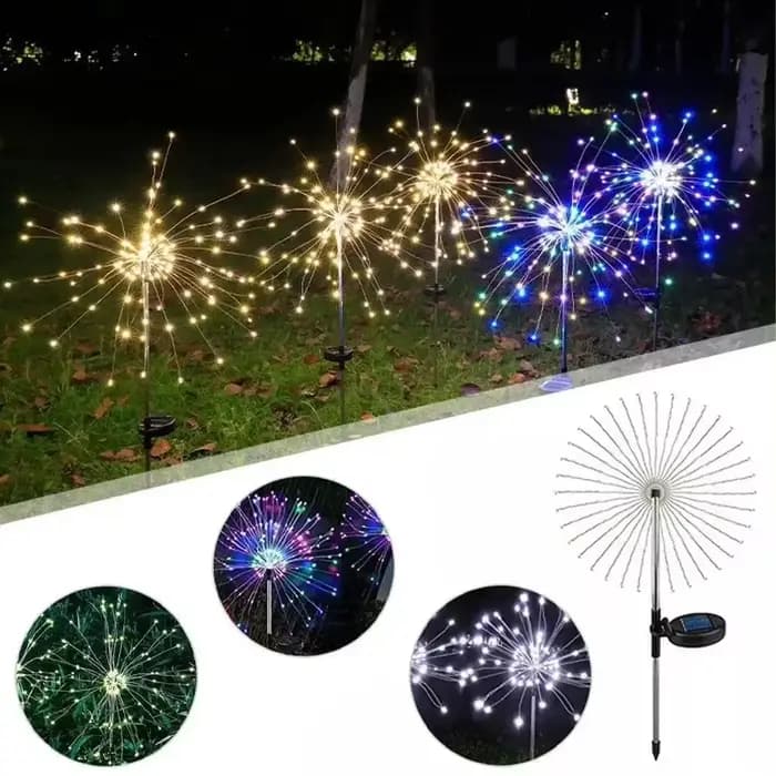 Feu d'artifice solaire LED d'extérieur, décoration de jardin, lumières féeriques, étanche, pissenlit, lampe de pelouse pour jardin, paysage, décoration de pelouse