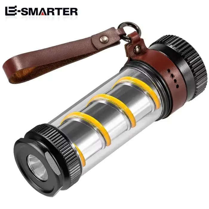 Lampe de poche étanche en laiton COB pour camping, lampes de tente d'extérieur, torche à intensité variable, charge de type C, lampe d'urgence pour la pêche, la randonnée