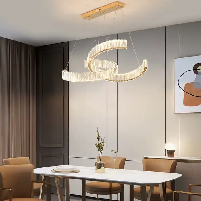 Lustre en cristal de luxe Lustre Design moderne Led plafonnier salon chambre décorations suspension luminaire