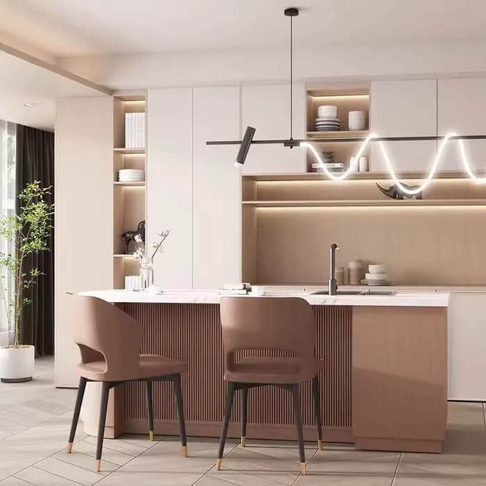 Îles De cuisine au Design minimaliste, esthétique classique, îles De cuisine tendance, meubles italiens Vintage