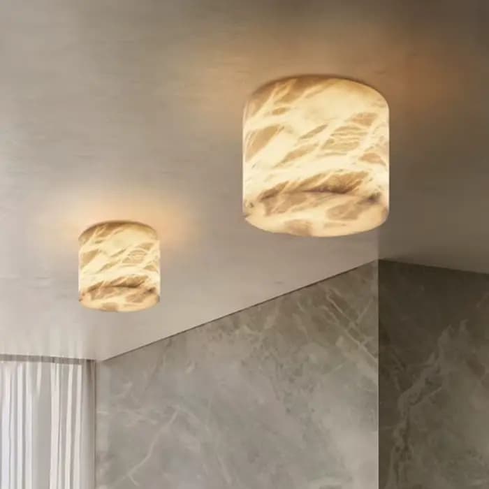 Plafonnier moderne en albâtre, petit plafonnier en marbre naturel espagnol pour couloir, chambre, balcon, salle de passage
