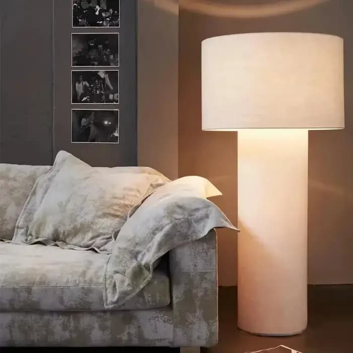 Lampadaire vertical en tube de tissu à LED, lampe de créateur nordique, éclairage de chambre à coucher, colonne d'angle de salon, créatif italien