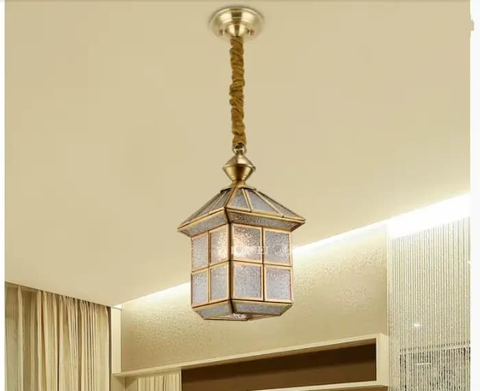 Lampe à suspension moderne en Bronze Antique en laiton suspendu E27 intérieur Vintage cuivre verre suspension lampe AC110V/220V 100% garanti