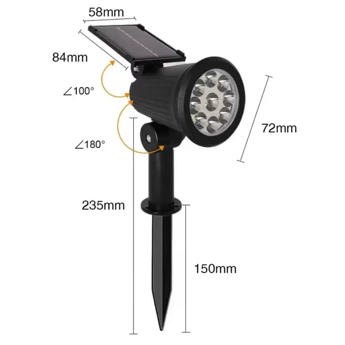 Lampes solaires de jardin 9 LED blanc/chaud/RGB, projecteur encastré/mural, IP65 étanche, éclairage extérieur pour jardin, cour, allée