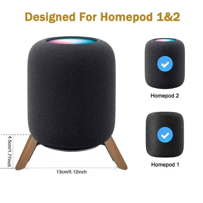 Support en bois massif pour HomePod 1 et 2e génération, support d'enceinte antidérapant, réduit les vibrations et améliore les basses, support de dissipation thermique (support uniquement)