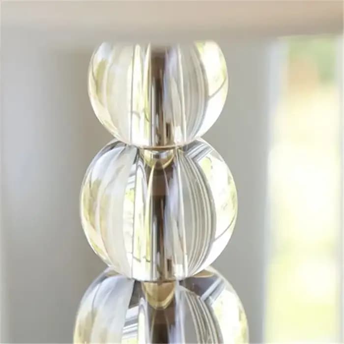 Lampe de sol en tissu de luxe américaine, lampe à boule de verre en cristal, lampe de salon créative, lampe de chevet de chambre à coucher, lampe de lecture artistique nordique
