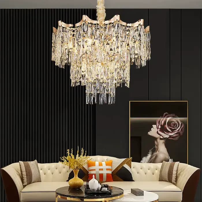 Lustre de salon en cristal de luxe, lumière minimaliste moderne pour Hall, luminaire haut de gamme pour décoration de Villa et de chambre à coucher