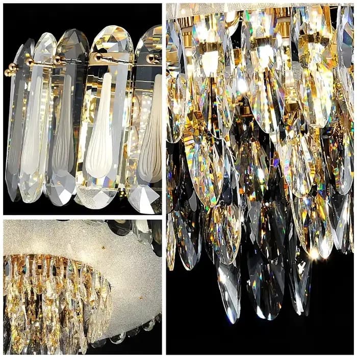 Plafonniers modernes en cristal gris de luxe, éclairage LED, plafonniers, décoration de la maison, Lustres pour décor de salon, nouveau, 2023