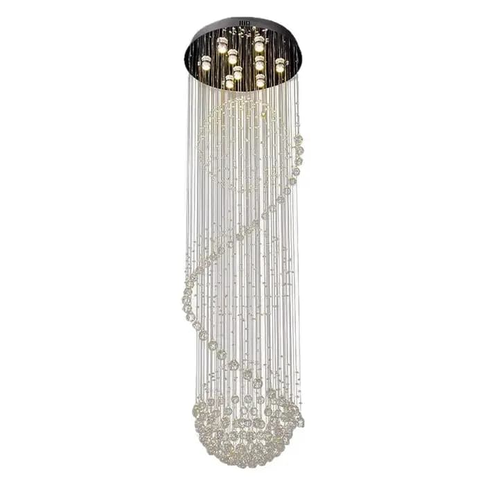 Lustre en cristal LED au design spirale moderne pour salon, chambre à coucher, hôtel, escalier, luminaire de plafond intérieur
