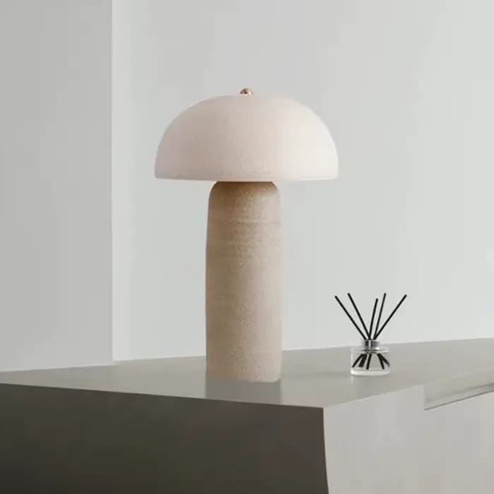 Ceramicah Tera-Lampe rétro en céramique pour salon et chambre à coucher, design en frêne, décoration créative, lampe de chambre plus lente
