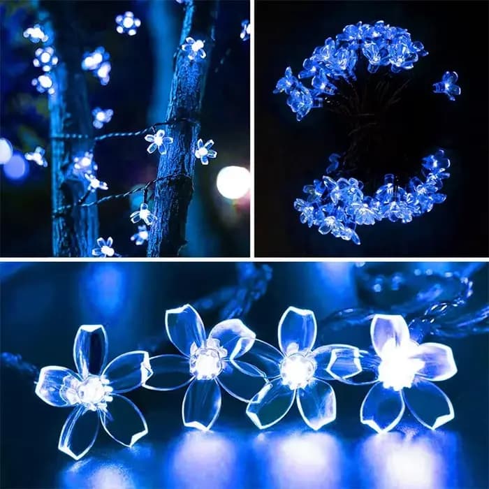 Lumière solaire de jardin fleur extérieure chaîne solaire lumières étanche fée Simulation guirlandes florales lampe décoration de noël