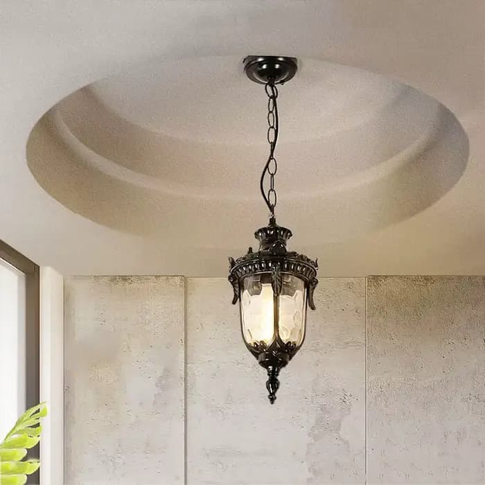 Lampe suspendue d'extérieur, luminaires de patio européens, luminaires de couloir, luminaire suspendu en forme de grappe, luminaire rétro pour villa