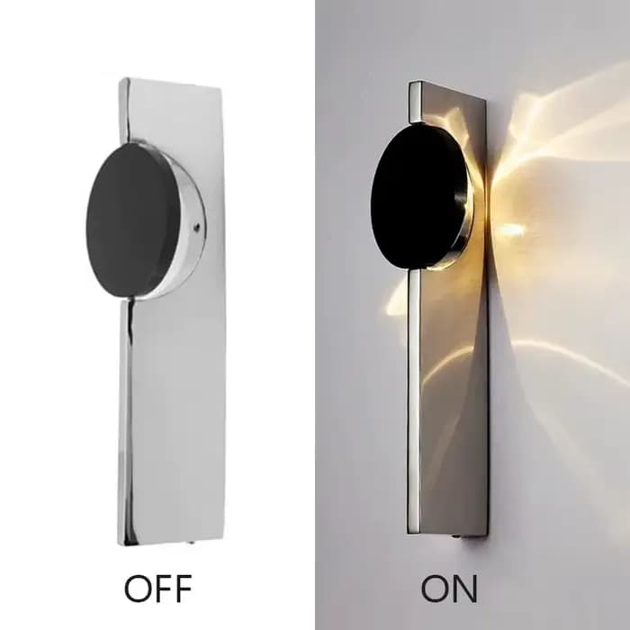 Applique murale LED moderne rotative en acier inoxydable ondulé, luminaire d'ambiance pour chambre d'hôtel et chevet de lit