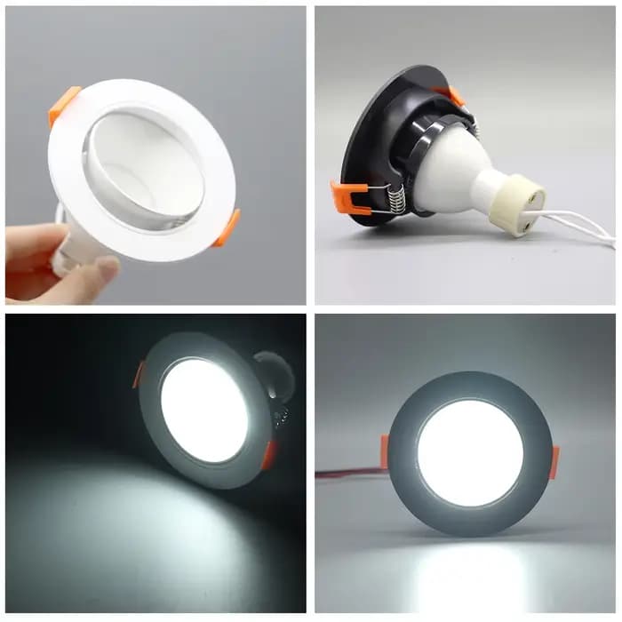 Kit de 10 spots encastrés réglables GU10/GU5.3 à base céramique - Plafonnier encastré blanc et noir pour usage domestique/commercial