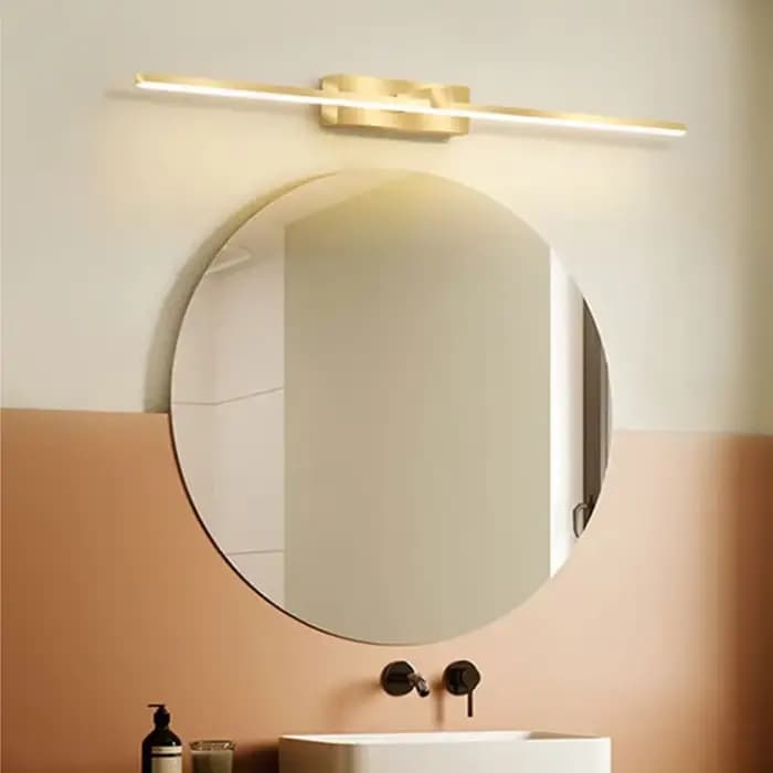 Applique murale LED dorée moderne pour salle de bain, trois couleurs, lumière de miroir en aluminium, applique d'intérieur, luminaire de maquillage
