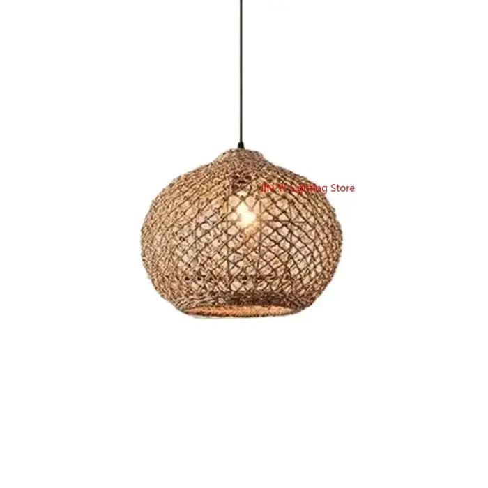 Lampe à suspension tissée en bambou, en rotin tissé, pour salle à manger, lanterne d'art japonaise en bambou, luminaires pour maison de thé