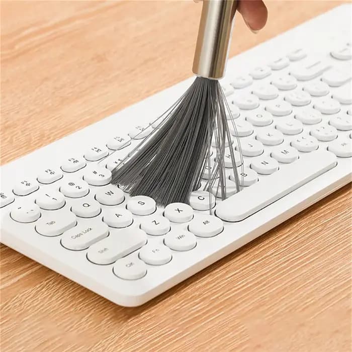 Brosse de nettoyage multifonctionnelle avec manche en acier, brosse de nettoyage domestique pour la maison, la cuisine et la salle de bain, 1/2 pièces