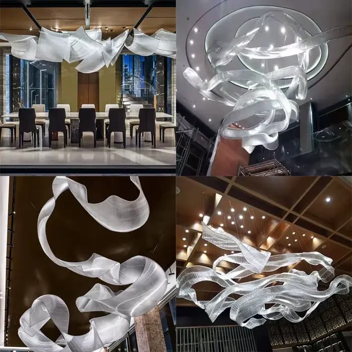 Lustre en cristal de verre personnalisé pour hôtel, décoration irrégulière, corrigé par document d'art moderne, lustres créatifs