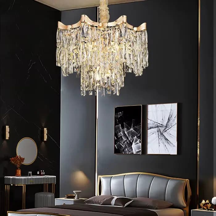 Lustre de salon en cristal de luxe, lumière minimaliste moderne pour Hall, luminaire haut de gamme pour décoration de Villa et de chambre à coucher