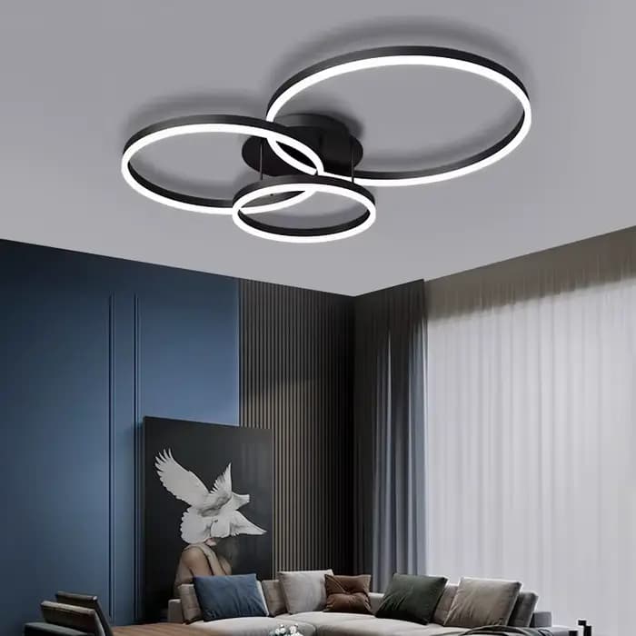 Plafonnier LED Circulaire avec Télécommande, Luminaire Décoratif de Plafond, Idéal pour un Salon, une Chambre à Coucher, une Salle à Manger ou une Cuisine