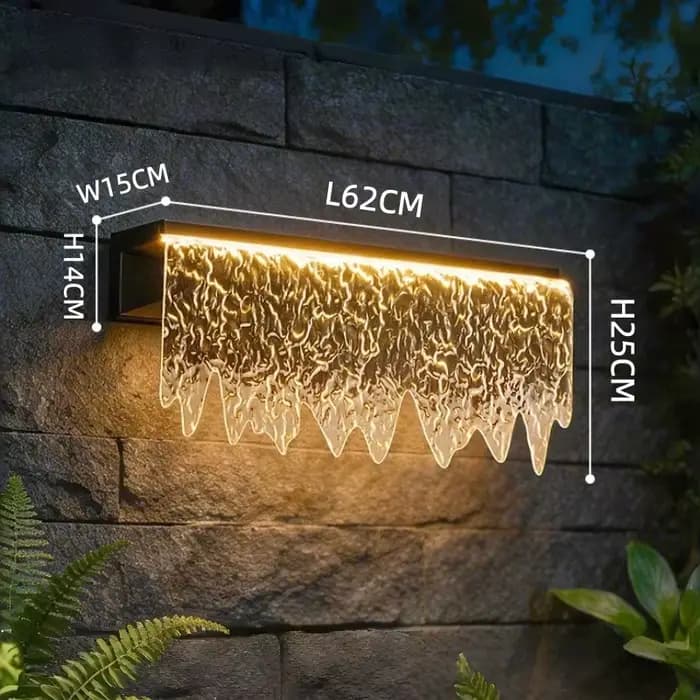 Lampes de cour de villa, lampes murales extérieures IP67, imitant l'eau qui coule, aménagement paysager de cour, lampes de jardin, lampe murale LED