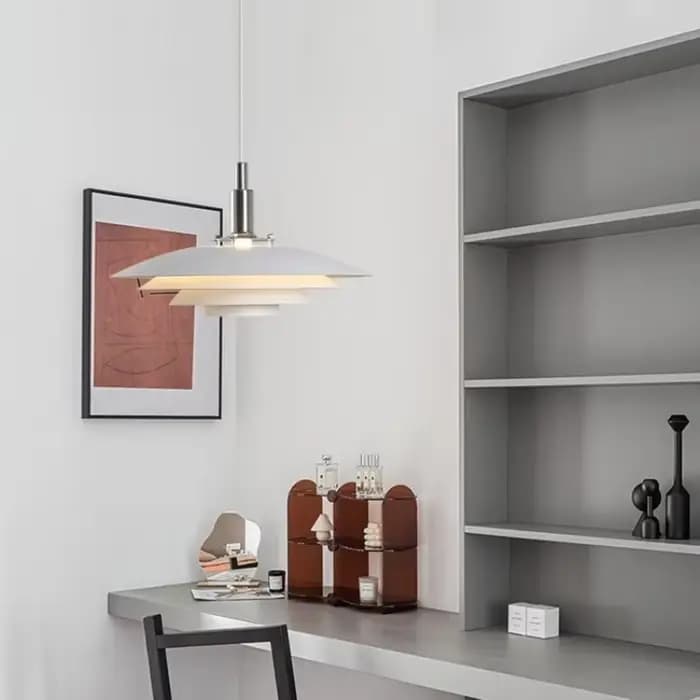 Lampe suspendue design mid-century dégradée blanc-rouge pour salle à manger cuisine et autres pièces de la maison