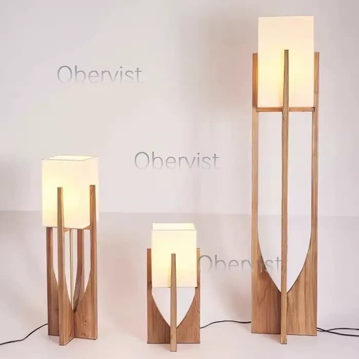 Lampadaire en bois massif de designers nordiques – Lampe sur pied en bois pour salon, chambre, canapé, chevet, décoration intérieure