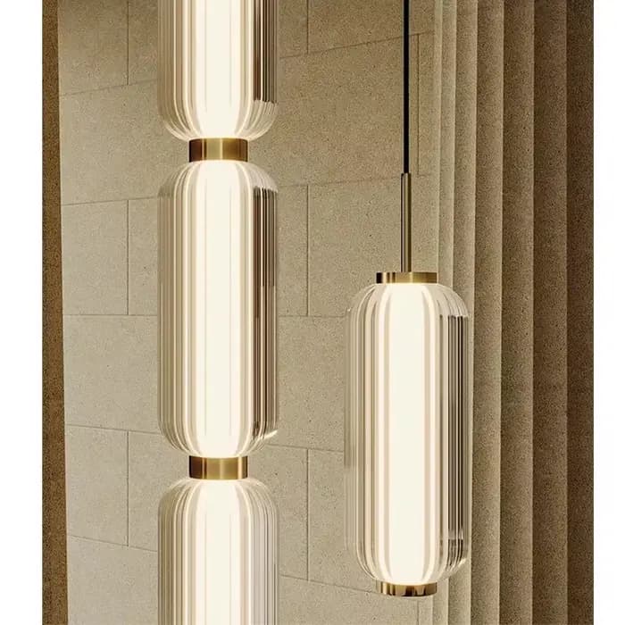 Style américain éclairage hôtel de luxe salon lustre haut de gamme danois LED Restaurant escalier combinaison petite suspension
