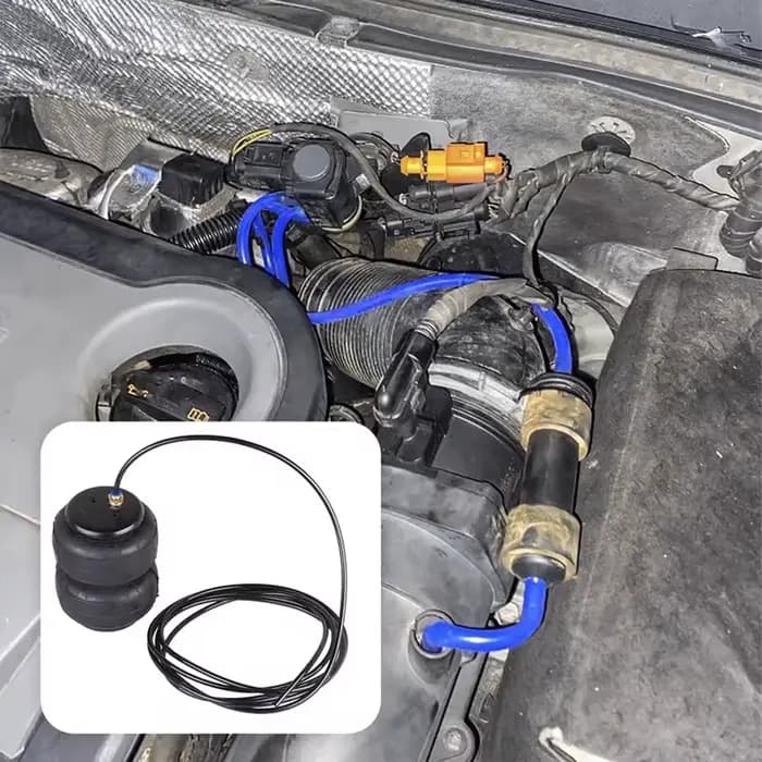 Le ensemble complet de suspension pneumatique pour voiture est livré avec un ensemble complet d'accessoires et prend en charge le contrôle par application mobile