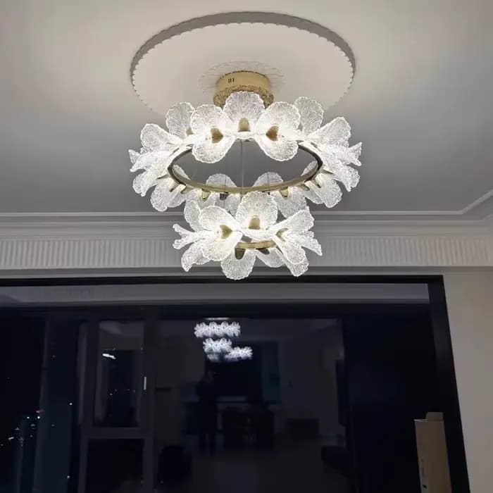 Lustre de plafond de luxe français pour la décoration de la maison salon suspension salle à manger chambre fleur LED lampe suspendue LED
