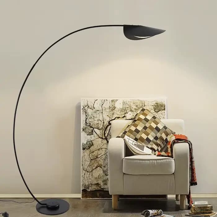 Lampadaire LED moderne en Arc noir Parabola, lampe industrielle américaine pour chambre à coucher, décoration de salon, lumières de canapé d'angle sur pied