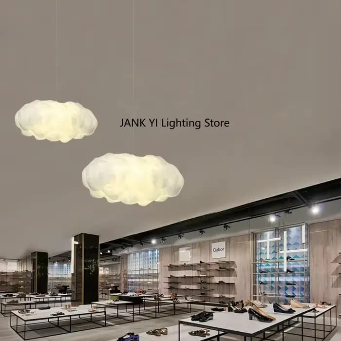 Luminaire suspendu en forme de nuage en tissu avec éclairage LED pour salon chambre et restaurant élégance moderne douceur romantique