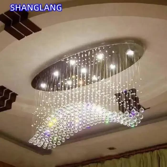 Lustre en cristal moderne, éclairage contemporain, nouveau luminaire courbé à montage encastré pour magasin