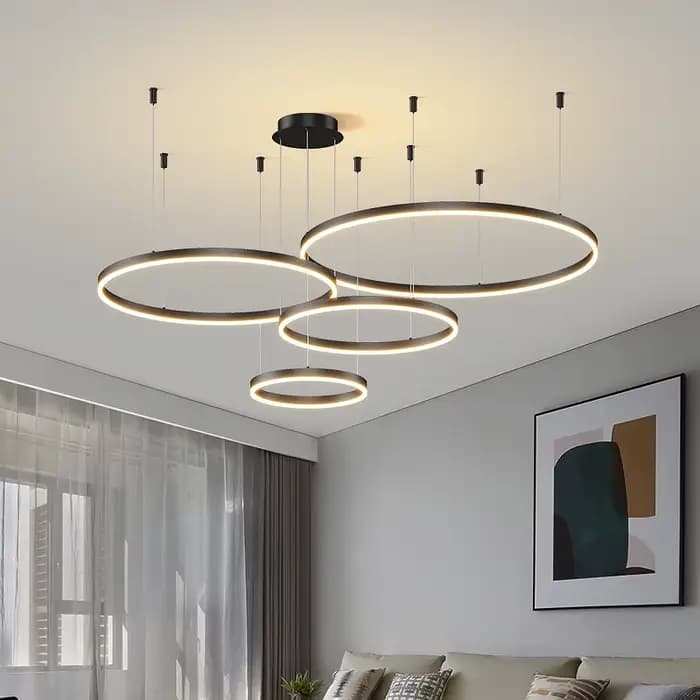 Plafond moderne à LEDs lustre anneau circulaire élégant pour salon chambre salle à manger éclairage intérieur-decoration