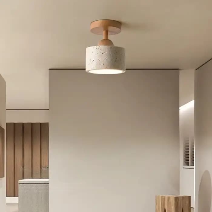 Pierre de travertin LED plafonnier allée couloir luminaire pour salon salle à manger chambre décor lustre plafonnier