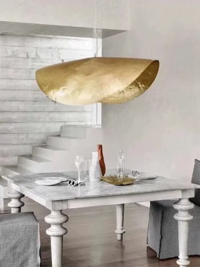 Lampe suspendue en cuivre feuilles de lotus LED Lxuruy lustre moderne salon grande plafond lustre cottage escalier luminaire occasion spéciale