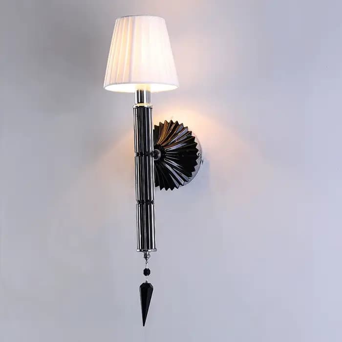 Appliques murales en cristal à 1 bras, lampe à bougie, applique murale en cristal K9, AC 100% garanti, moderne, 14cm, H, 55cm