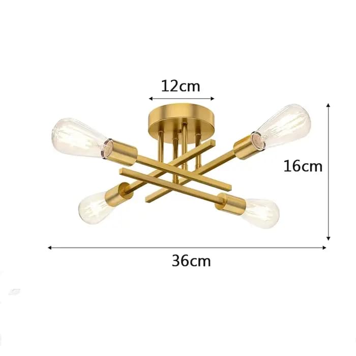 Plafonnier LED moderne Sputnik, luminaire de plafond semi-encastré nordique, éclairage décoratif vintage pour la maison