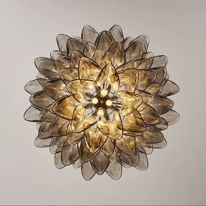 Lustre en verre de Murano fait à la main, gris fumé, Design artistique, lampes suspendues pour chambre à coucher, salon, salle à manger, éclairage décoratif