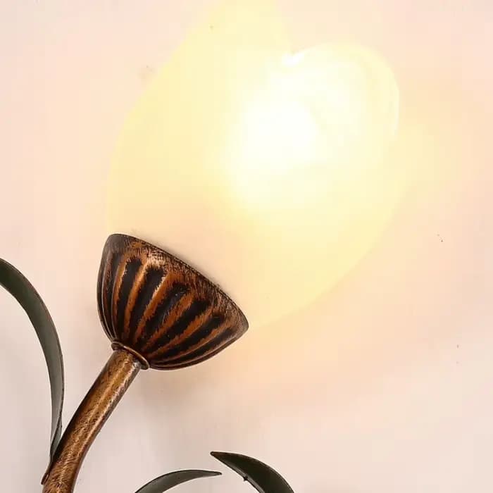 Applique murale à motif floral français, luminaire rétro de style campagnard américain pour salon, chambre à coucher, chevet, hall d'entrée, couloir