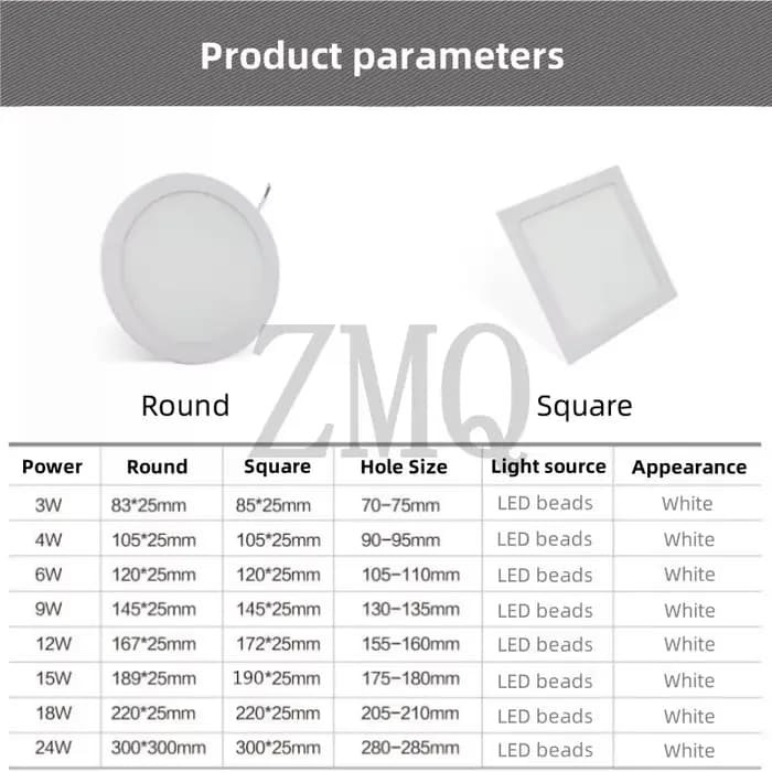 LED Downlight encastré rond plafonnier 220V 3W 4W 6W 9W 12W 15W 18W 24W projecteur pour la maison intérieure salon chambre