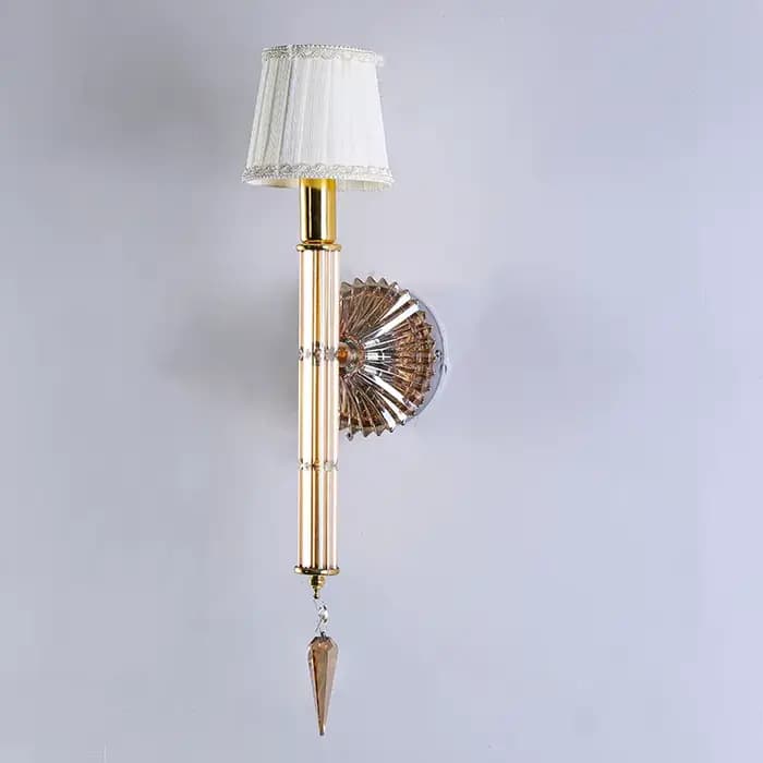 Appliques murales en cristal à 1 bras, lampe à bougie, applique murale en cristal K9, AC 100% garanti, moderne, 14cm, H, 55cm