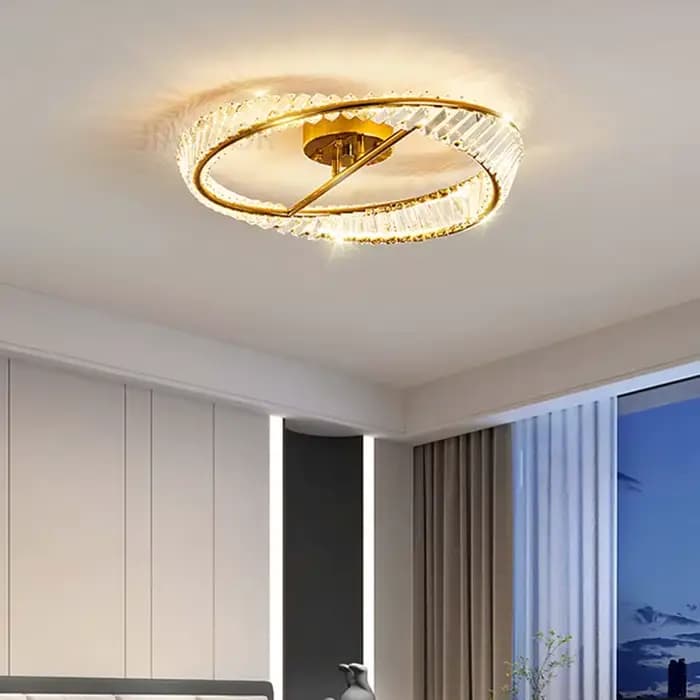 Plafonnier LED en cristal de luxe, luminaire décoratif d'intérieur, idéal pour une chambre à coucher, une cuisine ou un salon