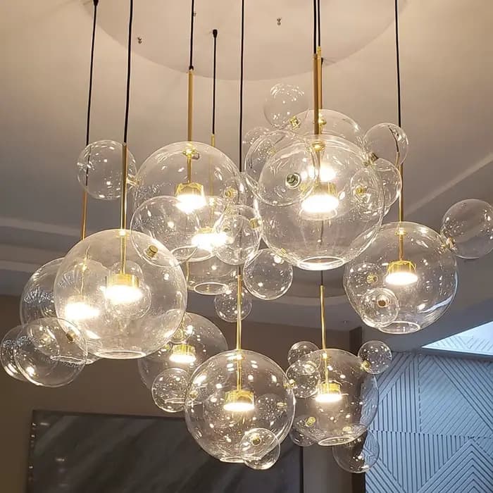 Lustre de plafond LED à bulles de verre moderne pour Table salle à manger chambre accessoires de cuisine éclairage suspendu luminaire de décoration intérieure