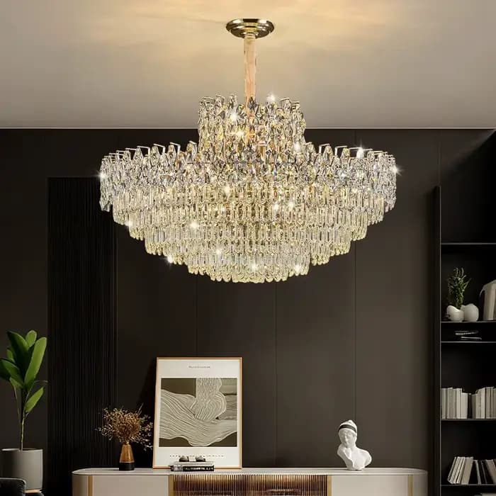 Lustres en cristal de luxe Lustre suspendu haut de gamme Villa salon Hall éclairage Lustre Table à manger pendentif plafonnier